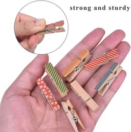 Dailygoods- Wasknijpers 50 Stuks - Mini Houten Wasknijpers - Gekleurde Wasknijpers - Kleine Wasknijpers - Voor Knutselen - 3,5 cm Grootte - Houten Clips — thumbnail 3