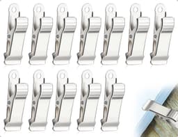 Metal Clips - Krokodillenklemmen - Organiseren van spullen - Set van 12 stuks - 4 x 1.2 cm - Wit Nikkel — thumbnail 1