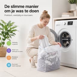 BOTC Waszakken - Wasnetten met handvat - Set van 2 stuks - 40x50cm - Bescherm je Wasgoed en Wasmachine - Wit — thumbnail 5