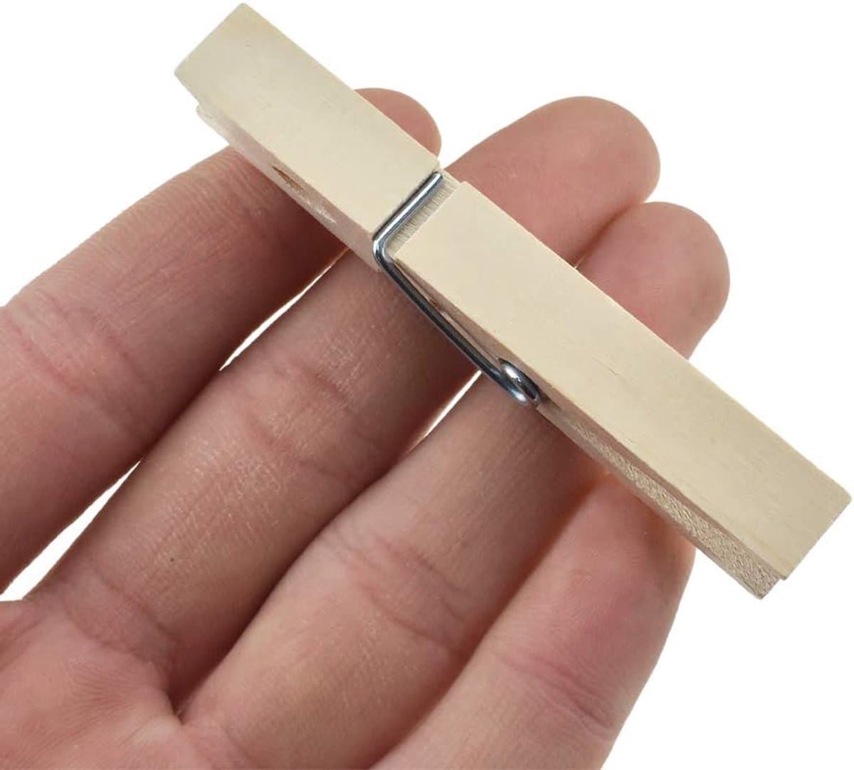 Houten wasknijpers - Grote klemmen - Kleding drogen - Stevige veren - 24 stuks - Houtkleur — afbeelding 1