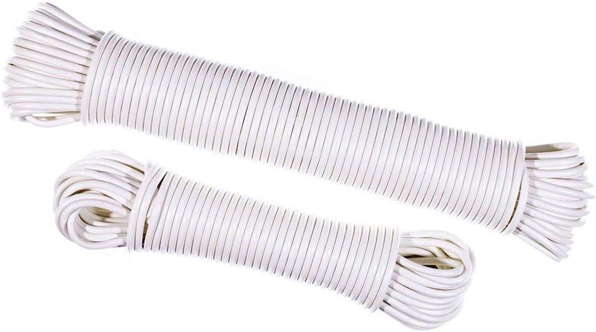 5/32 inch waslijn - plastic kledinglijn - waslijn voor alle doeleinden droger touw voor buiten, binnen, kunst, knutselprojecten - vezelversterkte lijn - (100 voet) — afbeelding 1