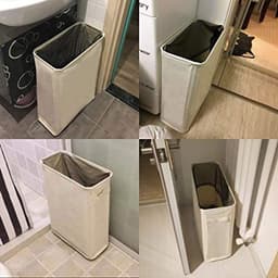 Opvouwbare wasmand met wielen - Smal design, 44 liter, ruimtebesparend — thumbnail 4