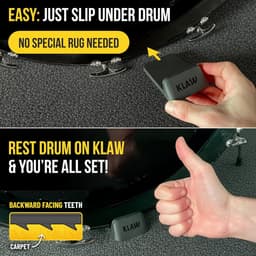 Basdrumtapijt Anker - Drum Anker - Drummen Zonder Schuiven - Ultra-grip Tapijtspikes - 11.99 x 6.91 x 3.2 cm - Zwart — thumbnail 5