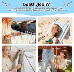 Set van 10 Handdoek Klemmen 13cm voor Strandstoelen, Rvs Handdoek Klemmen, Grote Wasknijpers en Badhanddoeken — thumbnail 5