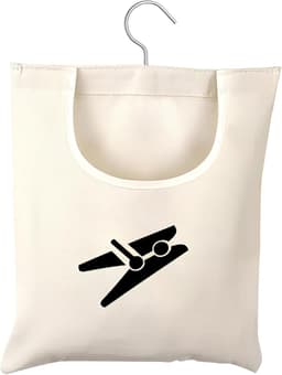 Wasknijperzak voor het opbergen van wasknijpers, sokken en kleine items - Handige en draagbare opslagoplossing (32 x 28 cm), Beige — thumbnail 1