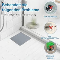Geurafsluiters Douche - Afvoer Stopper - Geuren Binnenhouden - Flexibel Siliconen - 4 Stuks 20x20cm - Grijs — thumbnail 4