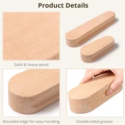 2Pcs Tailor Clappers 7 "12" Dubbelzijdig Gegroefde Houten Kleppers Naaien Gereedschap Voor Drukken Naden Quilten Hemming — thumbnail 2