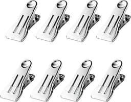 Wasknijpers - Kledingclips Hanger - Was Ophangen - Roestvrij Staal - 8 Stuks - Wit — thumbnail 5