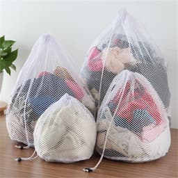 Waszakken Netweefsel - Fijnmazige Zakken - Kleding Beschermen - Veilige Ritssluiting - 4 stuks 30x40cm - Wit — thumbnail 3