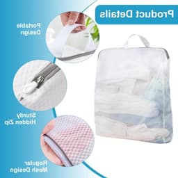 Set van 4 Grote Wasnetten voor de Wasmachine 50 x 60 cm - Herbruikbare Waszakken met Handvatten en Rits voor Ondergoed, Bh's en Truien — thumbnail 5