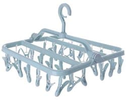 Solidchoice - Dailygoody - Hangende wasdroger - Wasknijpers - Duurzaam design - Blauw - Kledinghanger - Ideaal voor ondergoed en babykleding - Inklapbaar voor eenvo