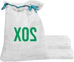 Netzakken met trekkoord - Opslagzakken - Oogst bewaren - Ademend materiaal - 20 stuks 5 kg - Wit — thumbnail 1