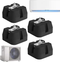 Rubberen voetjes - Airco steunen - Trilling dempen - Robuuste constructie - 4 stuks - Zwart — thumbnail 1
