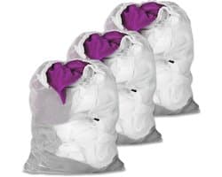 Grote 3-Pack XXL Wasnet 60 x 90 cm voor Wasmachine met Trekkoord, Ideaal voor Kleding, Dekens en Handdoeken