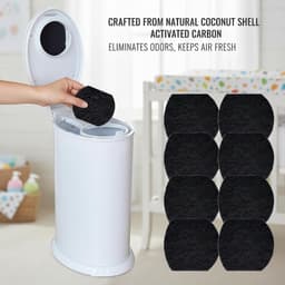 Luieremmer Deodorizer - Geurverwijderaars Koolstoffilters - Frisse Kinderkamer - Actieve Kool Absorptie - 8 Stuks - Zwart — thumbnail 4