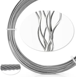 Duurzame RVS Kledinglijn Set met Installatiehardware, Geschikt voor Wasgoed, Douchegordijnen en Fotoweergave Binnen en Buiten — thumbnail 3