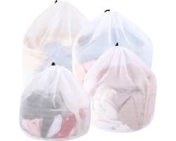 Deze vierdelige wasnetset met trekkoord is herbruikbaar en Geschikt voor truien, jassen, overhemden, ondergoed, sokken en andere kledingstukken.