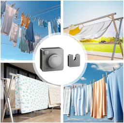 Intrekbare Waslijn - Wand Waslijn - Kleding Drogen - Sterk Draagvermogen - 12.5cm Lengte - Grijs — thumbnail 4