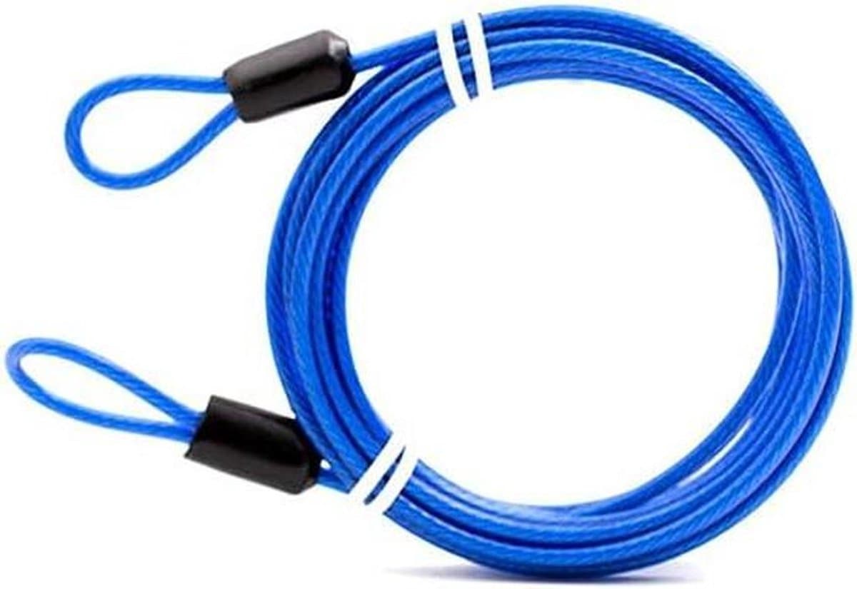 Kledinglijn Staalkabel - Waslijn Buiten - Kleding Drogen - Verstevigd PVC Coating - 1.5 Meter - Blauw — afbeelding 1