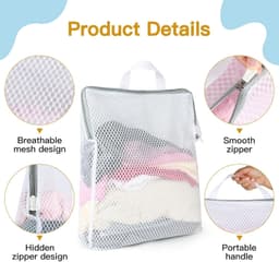 Wasnet Set - Wit - 50 x 60 cm - Polyester - Voor Diverse Kleding — thumbnail 5
