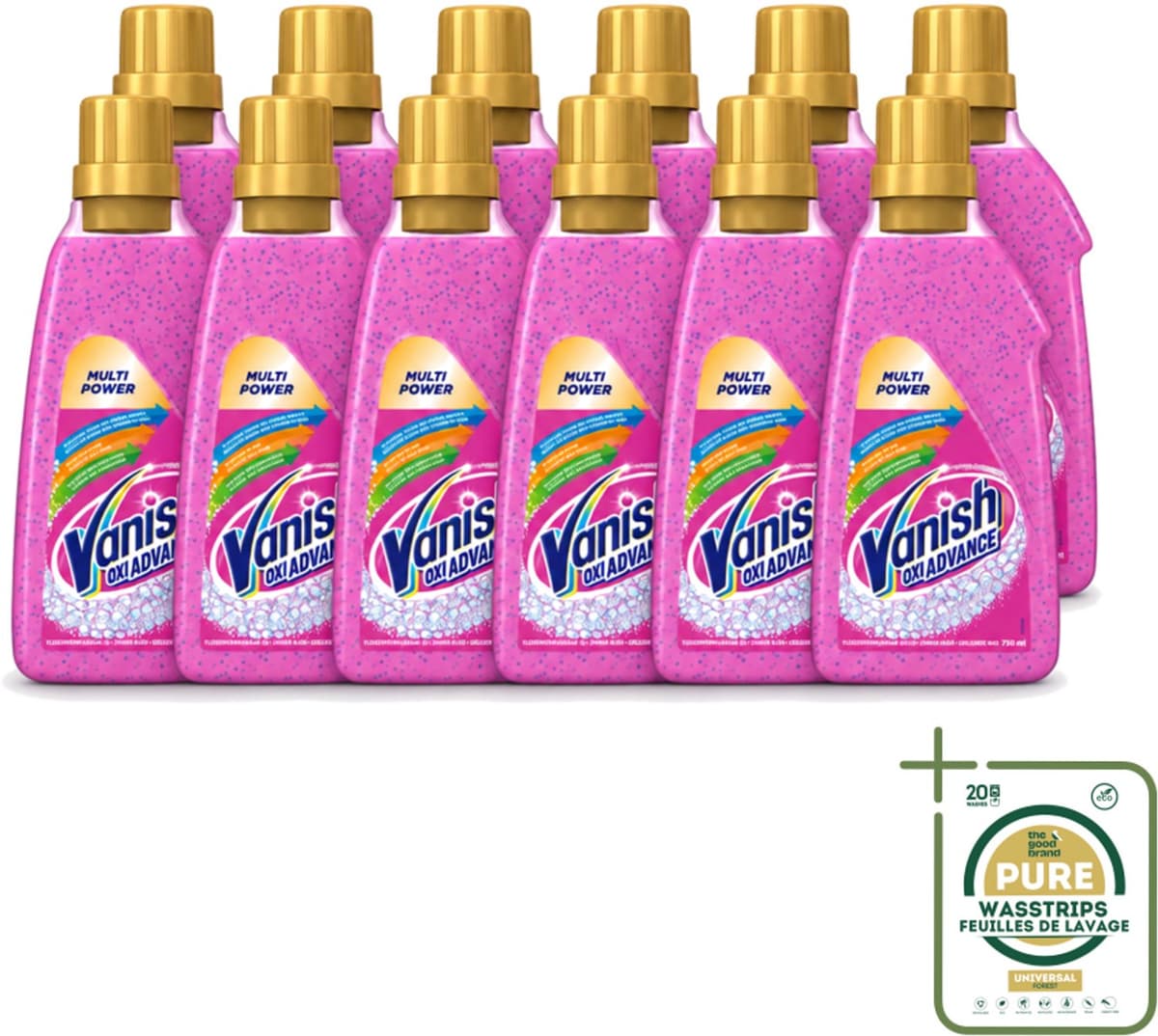 12 x Vanish Oxi Advance - Vlekkenverwijderaar Gel - Zonder Bleek - Gekleurde Was - 750 ml - Wasstrips - Vlekverwijderaar - Wasmiddel - Vlekken - Rode Vruchtensap - Koffie — afbeelding 1