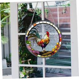 1set Decoratieve Acryl Haan Hangdecoratie Kleurige Raamdecoratie Voor Binnen Buiten Creatieve Wandversiering Voor Tuin Woonkamer — thumbnail 4