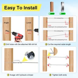 SUPAWAY Kabelspanner, T316, roestvrij staal, kabelspanner, installatie, robuuste draadspannerset voor 3 mm hekdraad - ShopVlot — thumbnail 4