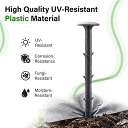 100 Ground Anchors van 15 cm - Sterke Grondpinnen voor Onkruidbestrijding, Tenten en Camping - UV-bestendig en Ribbelontwerp voor Betrouwbare Bevestiging — thumbnail 2