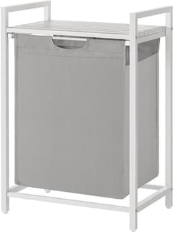 Klarven® Wasmand Wit-grijs - Compacte Wasmand - Wasmanden - Oxford-weefsel - Verstelbare Pootjes - 47 Liter Inhoud - Laundry Basket — thumbnail 1