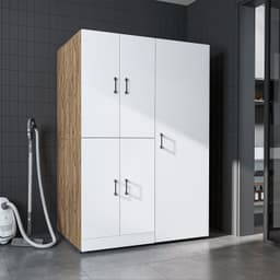 Roomart DORA-II Wasmachine Ombouwkast 130x186 cm - Wit Eiken — thumbnail 4