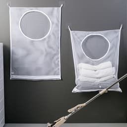 Hanging Wasmanden Set van 2, Deur Waszak, Organizer voor Kleding en Beddengoed in Wit voor Badkamer en Slaapkamer — thumbnail 2