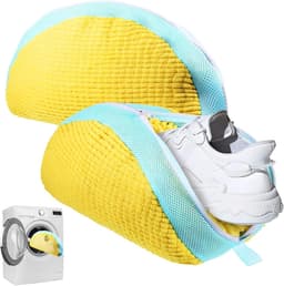 Waszakken, wasmachine, dieptereiniging, schoenenzak, wasmachine, herbruikbare en robuuste waszak, schoenen voor sportschoenen, tennisschoenen enz. (geel) — thumbnail 1