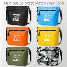 Waterdichte tas schoudertas met luchtdichte ritssluiting, lichte dry bag met verstelbare riem voor strand, zwemmen, reizen en dagelijks gebruik, lichtblauw, draagtas — thumbnail 5