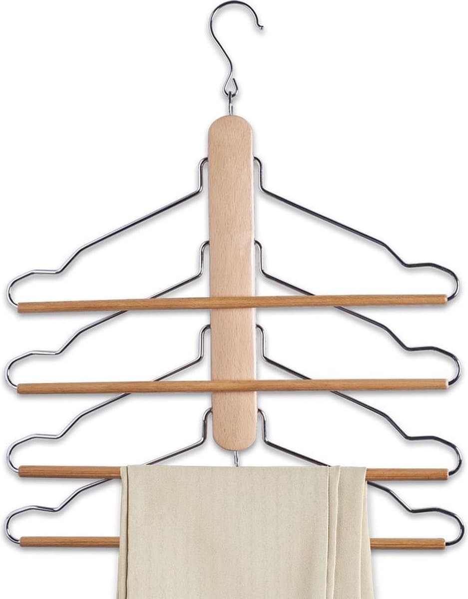 17122 Mehrfach-Kleiderbügel 40 x 41 cm, Buche / Metall Beige — afbeelding 1