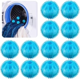 ECTEATOY® 12-pack - Wasballen voor wasmachine - 5 cm diameter - Verwijdert haar en vlekken - Anti-pluis - Wasbollen - Anti haar - Ook geschikt voor dierenharen - Blauw — thumbnail 1