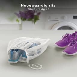 Waszak voor Schoenen - Wasnetten - Wasnet voor Sportschoenen - 70x50 cm - Witte Mesh Waszak - Beschermend en Duurzaam - Inclusief EBOOK — thumbnail 2