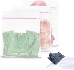 3 stuks wasnet waszakken - voor de wasmachine - met ritssluiting - mantels truien sokken - jeans - 40 x 50 cm — thumbnail 1