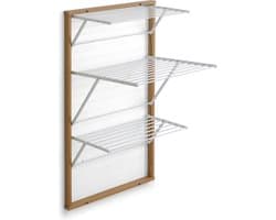 Arredamenti Italia 616 KARIM - Beukenhouten Handdoekrek - Inklapbaar Wanddroogrek - 15m Drooglengte - Kleur: hout - ARIT - Il cuore del legno