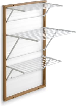 Arredamenti Italia 616 KARIM - Beukenhouten Handdoekrek - Inklapbaar Wanddroogrek - 15m Drooglengte - Kleur: hout - ARIT - Il cuore del legno — thumbnail 1