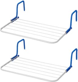 Set van 2x inklapbare wasrekken/droogrekken 3 meter - Camping/camper/reis/thuis/balkon wasrekken/droogrekken — thumbnail 1