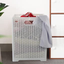 Online Europe, 2 opvouwbare Wasmand, 42L, Wit,  33 x 33 x 44cm — thumbnail 5