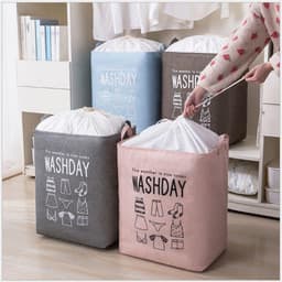 SUNMOOL Wasmand - Waszak - Laundry bag - Laundry basket - Opvouwbaar - 100 Liter - Roze — thumbnail 4