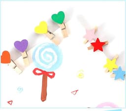 100x Houten Mini Knijpers met Touw en Nagels - Decoratieve Klemmetjes voor Foto's en DIY — thumbnail 4