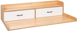 Werkblad voor Wasmachine en Droger - Opzetblad - Afmeting 137 x 69,9 cm - Met Opbergplank - Twee Lades - Haken - Draagvermogen 113 kg - Naturel Hout — thumbnail 4