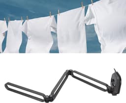 Kleding Droogrek - Wasrek Inklapbaar - Ruimte Besparen - Wandmontage Intrekbaar - 41 x 16 x 12 cm - Grijs — thumbnail 5