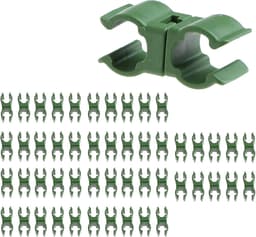 50 plantensteun clips - Kruisvormige clips - Universele plastic klimpaal clips - Geschikt voor tuinen, boomgaarden en tomatenrekken - 16mm — thumbnail 1