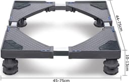 Verstelbare Wasmachinevoet, 4 Poten, Koelkast, Wasdroger en Wasmachine, Max. Belasting 200 Kg (Grijs, Zonder Wielen) NAIZY — thumbnail 4
