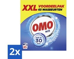 2 x OMO Waspoeder Wit 65 Wasbeurten 3,835 kg - Omo Wit XXL Waspoeder - Waspoeder - Witte Was - Stralend Wit - Snel Was