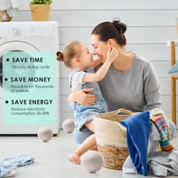 Biologische wollen droogballen, set van 4 stuks, extra grote droogballen voor de was Natuurlijke wasverzachter Tot 1000 keer herbruikbaar Verkort de droogtijd en minimaliseert kreukels Veilig voor baby's (set van 4 stuks) — thumbnail 3