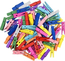 Kleine Gekleurde Houten Knijpers - 120 Stuks — thumbnail 1